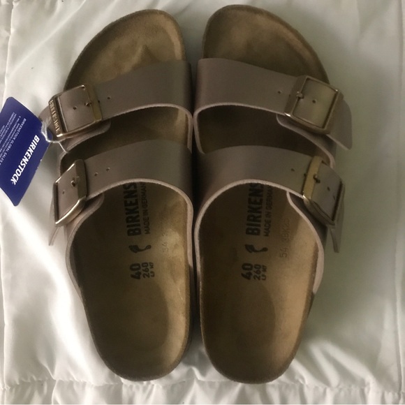 NWT Birkenstock Birko-Flor Arizona Sandals in Copper/Rose Gold - Picture 15 of 15